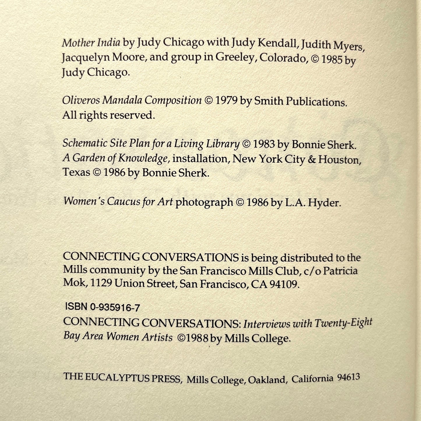 Connecting Conversations: Interviews with 25 Bay Area Women Artists