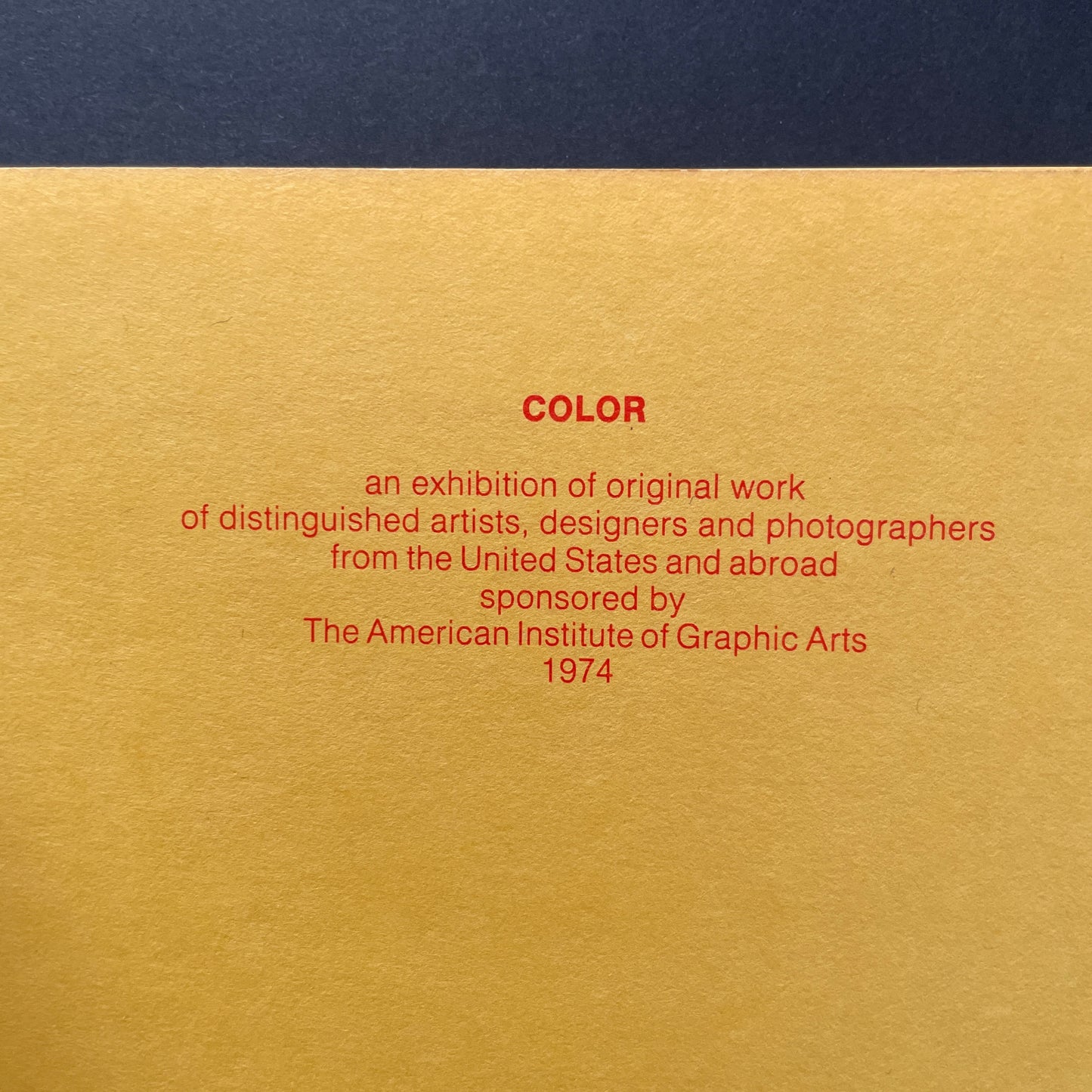 American Institute of Graphic Arts - "Color" Project Catalog 1974