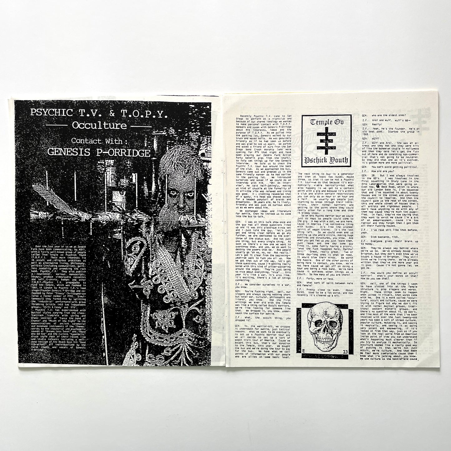 Psychic TV Zine - DeTour 88: Altered States Ov America