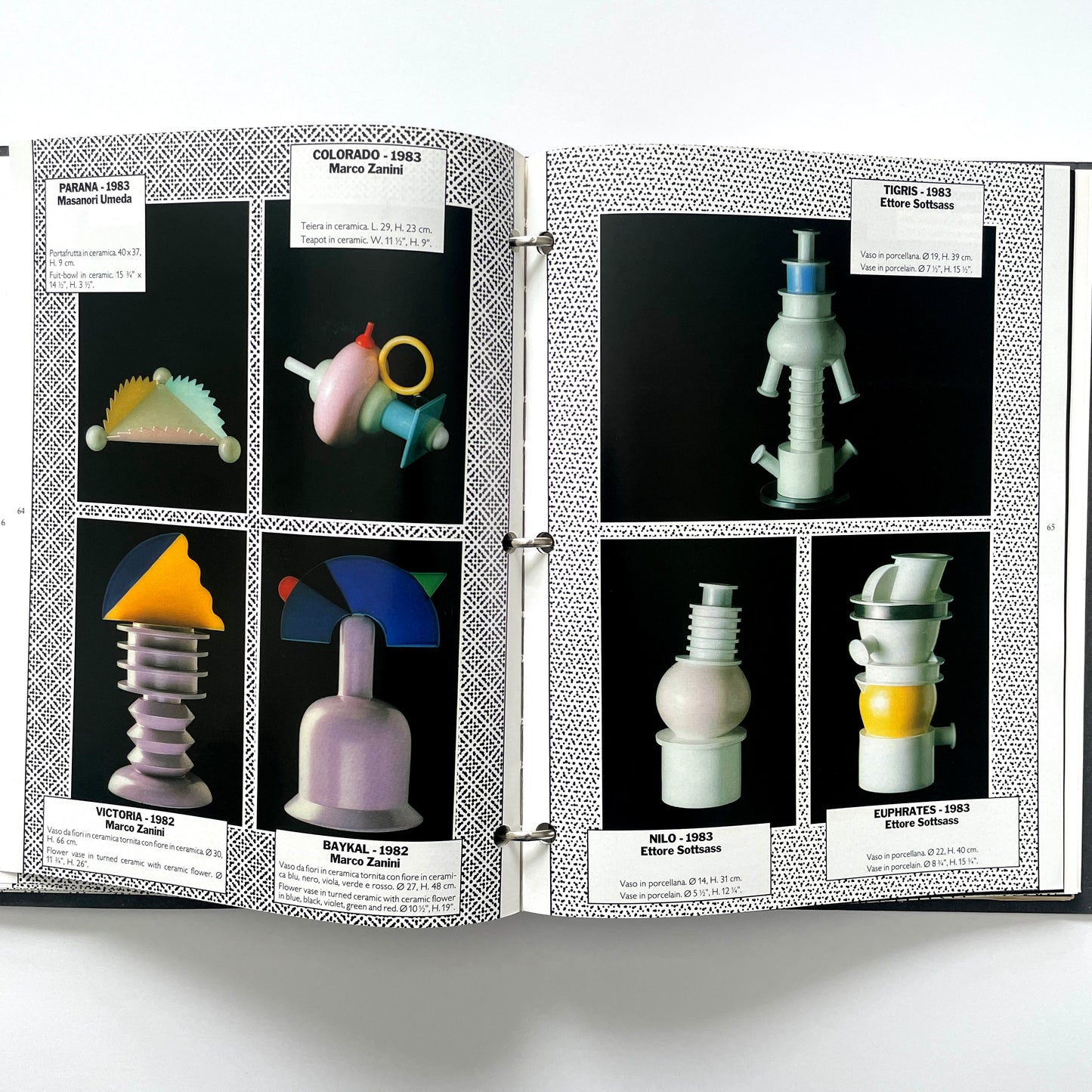 Memphis Milano Binder, Catalogs and Price List circa 1987