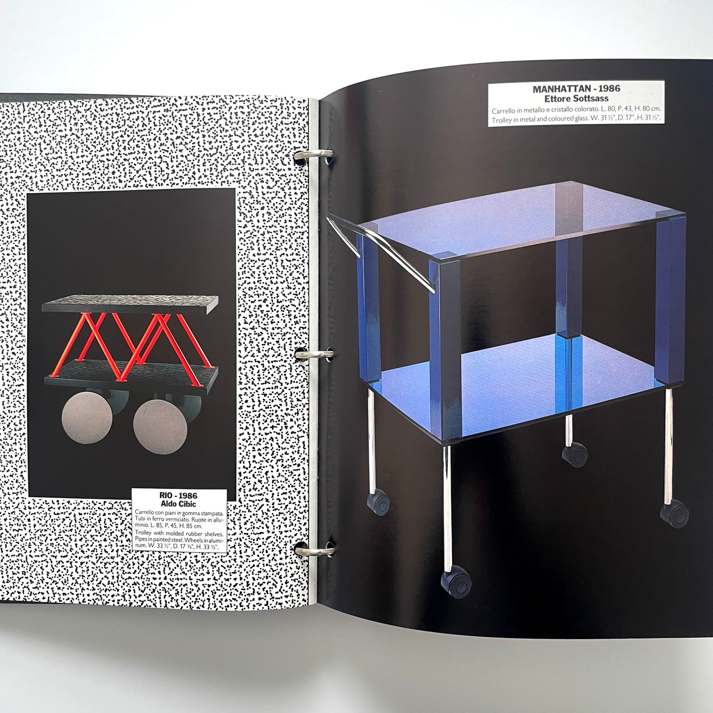 Memphis Milano Binder, Catalogs and Price List circa 1987