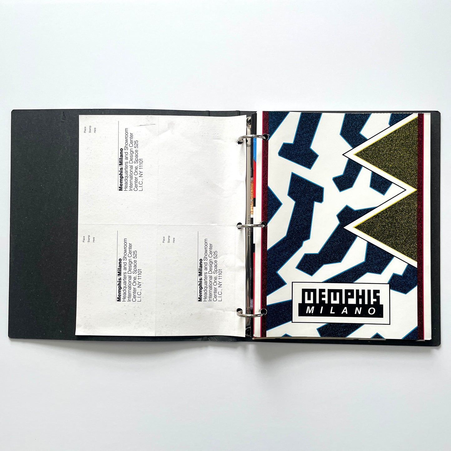 Memphis Milano Binder, Catalogs and Price List circa 1987