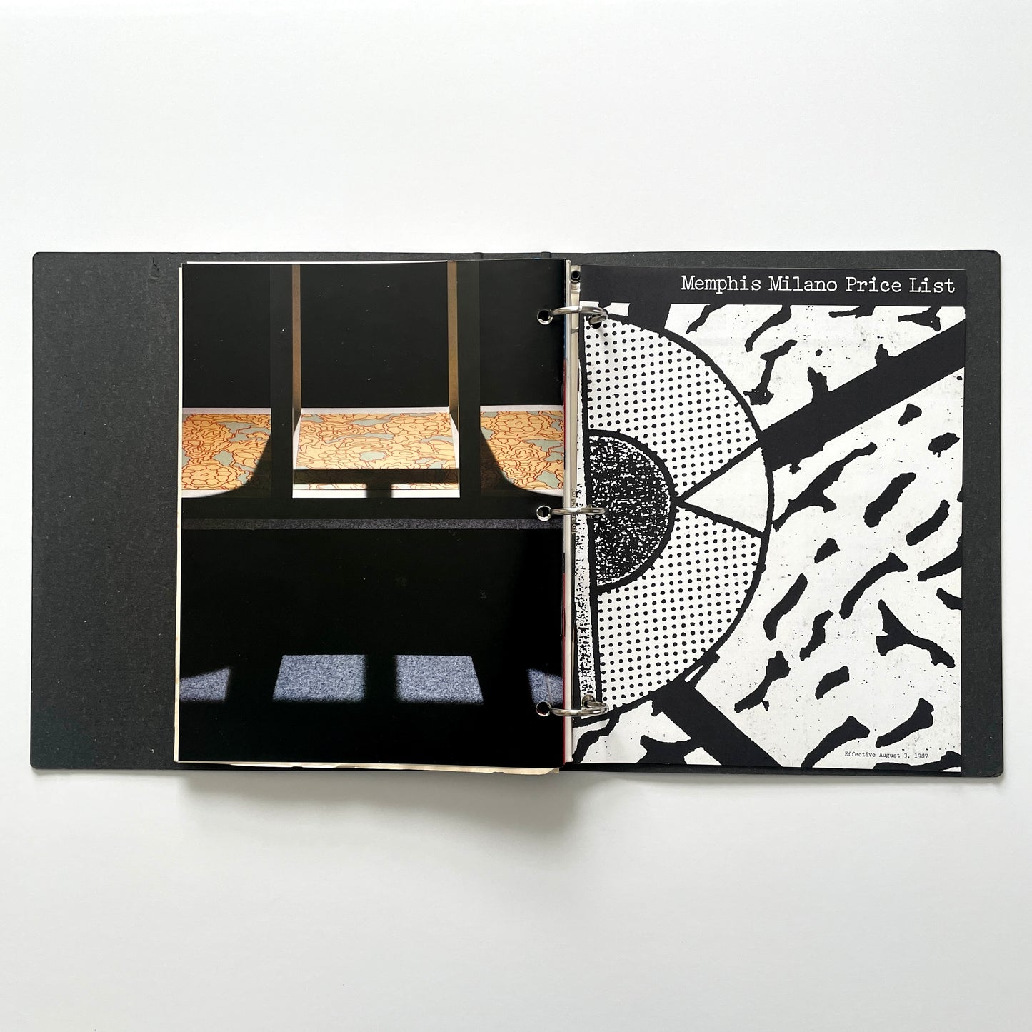 Memphis Milano Binder, Catalogs and Price List circa 1987