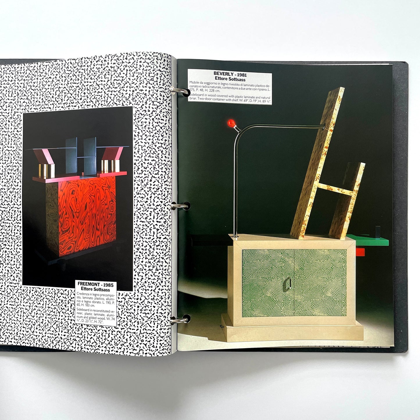 Memphis Milano Binder, Catalogs and Price List circa 1987