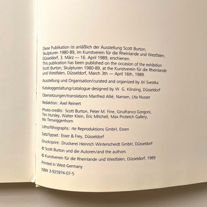 Scott Burton - Sculptures 1980–89