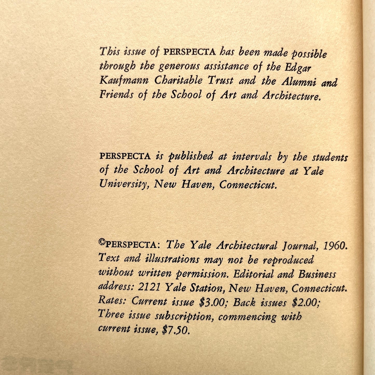 Perspecta - The Yale Architectural Journal Vol. 6