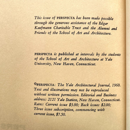 Perspecta - The Yale Architectural Journal Vol. 6