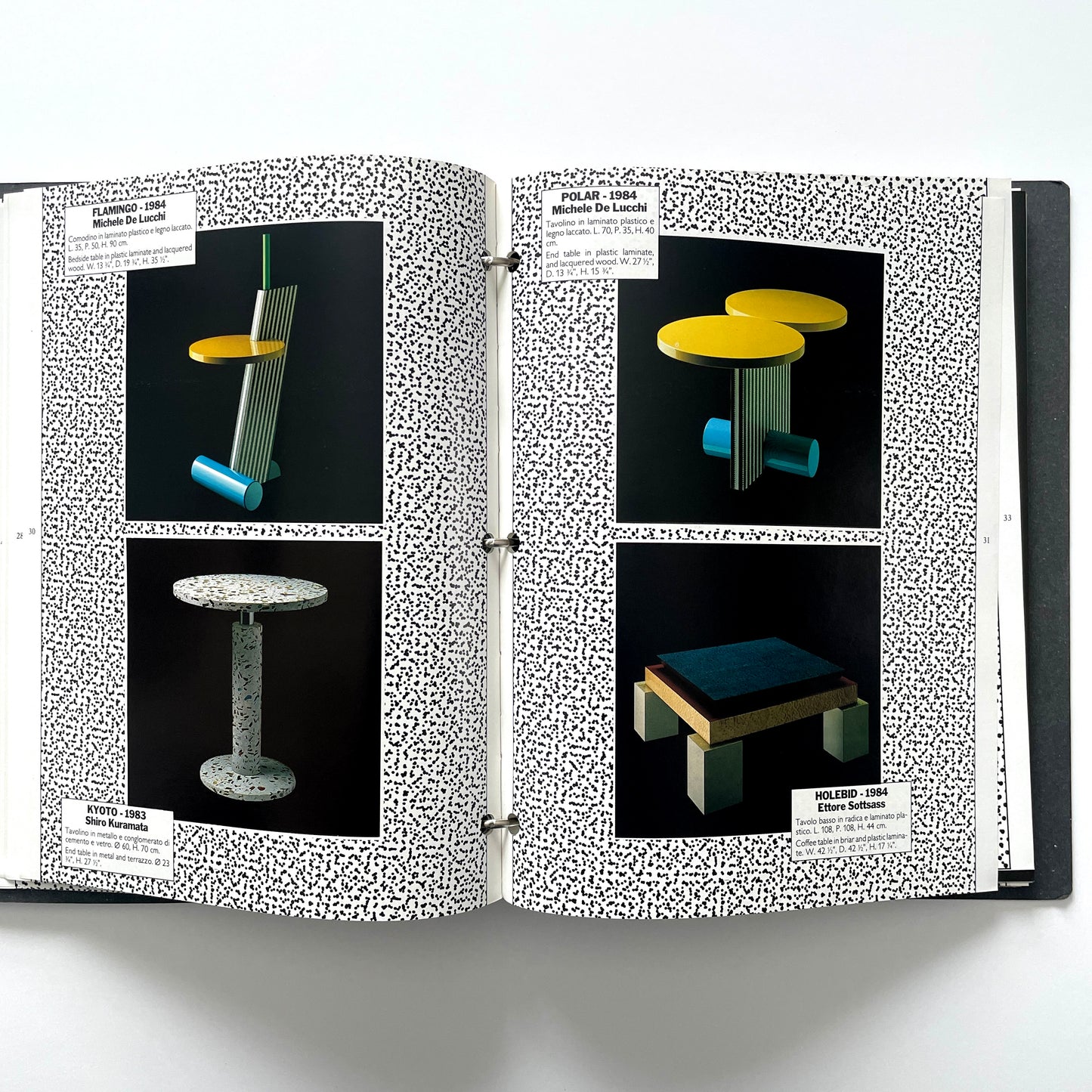 Memphis Milano Binder, Catalogs and Price List circa 1987